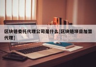 区块链委托代理公司是什么[区块链项目加盟代理]