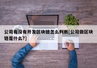 公司有没有开发区块链怎么判断[公司做区块链是什么?]